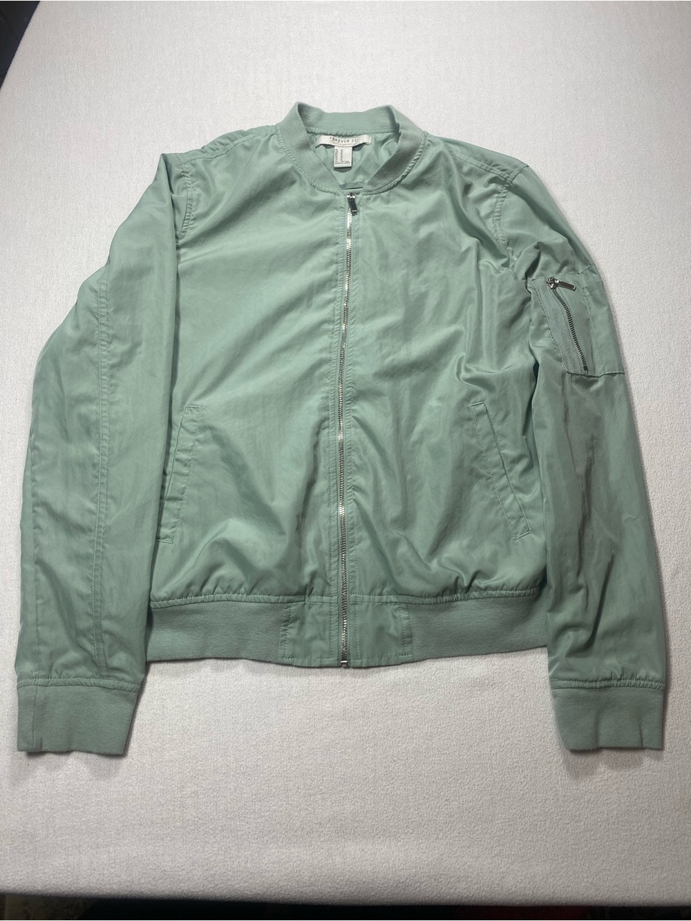 Forever 21 Mint Green Bomber Jacket size Medium. See description.